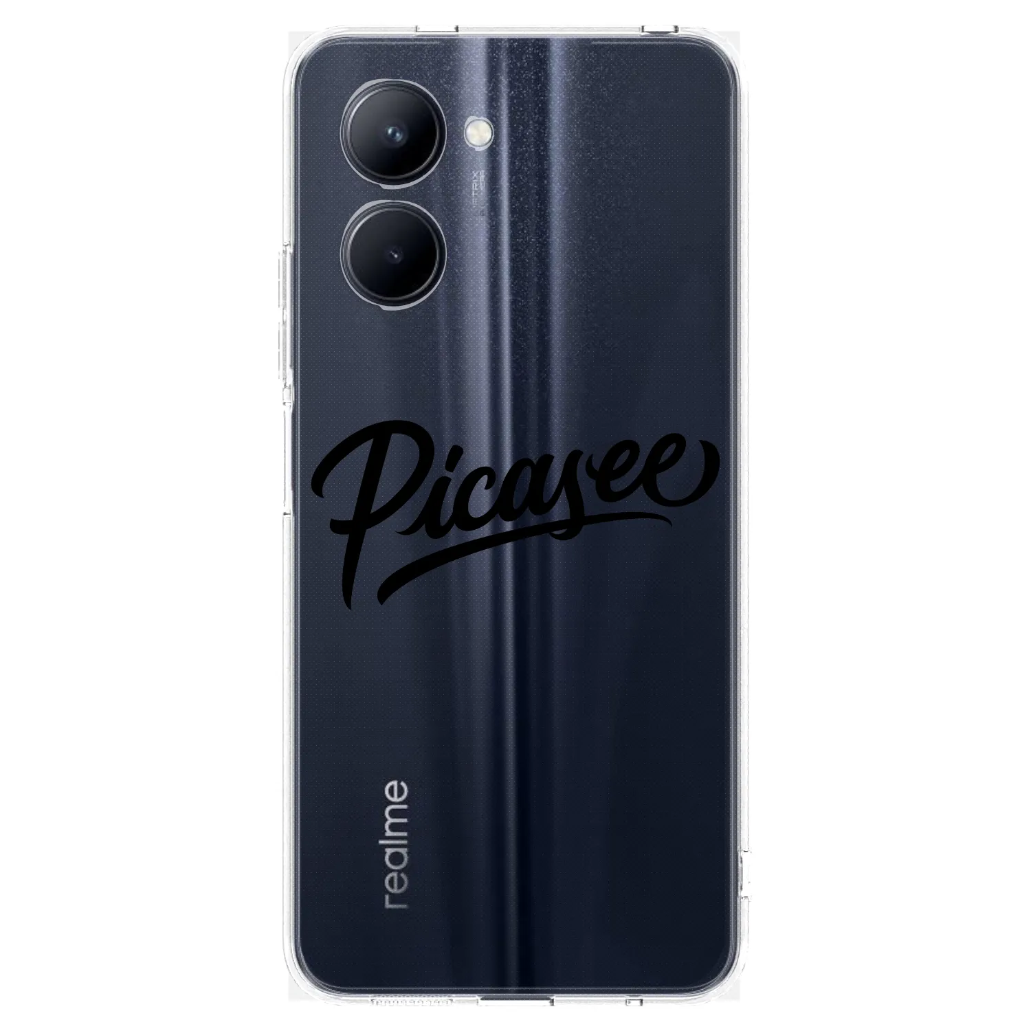 Picasee silikonový průhledný obal pro Realme C33 (2023) - Picasee - old logo - black