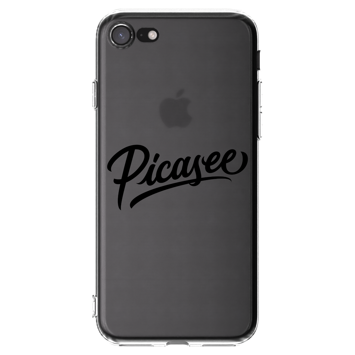 Picasee silikonový průhledný obal pro Apple iPhone SE 2020 - Picasee - old logo - black