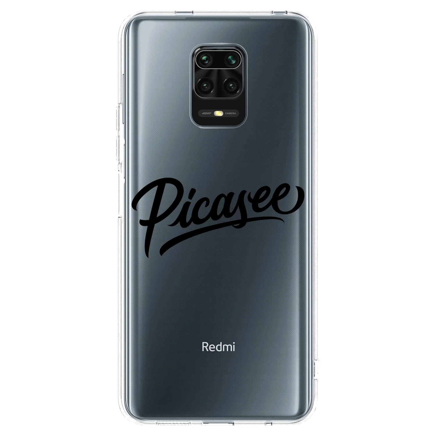Picasee silikonový průhledný obal pro Xiaomi Redmi Note 9S - Picasee - old logo - black