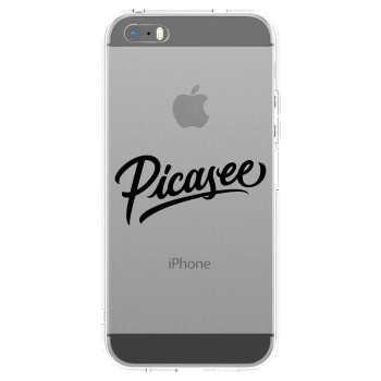 Picasee silikonový průhledný obal pro Apple iPhone 5/5S/SE - Picasee - old logo - black