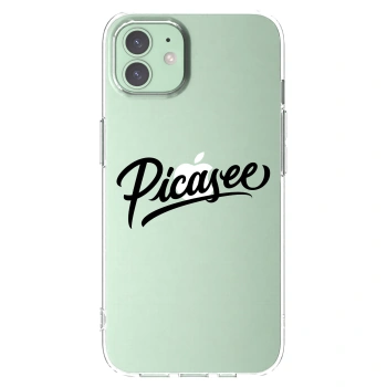 Picasee silikonový průhledný obal pro Apple iPhone 12 - Picasee - old logo - black