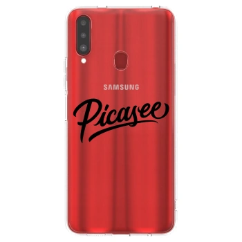 Picasee silikonový průhledný obal pro Samsung Galaxy A20s - Picasee - old logo - black
