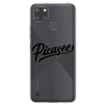 Picasee silikonový průhledný obal pro Realme C21Y - Picasee - old logo - black