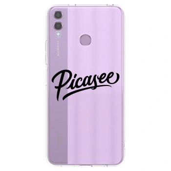 Picasee silikonový průhledný obal pro Honor 8X - Picasee - old logo - black