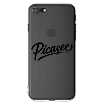 Picasee silikonový průhledný obal pro Apple iPhone 7 - Picasee - old logo - black