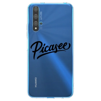 Picasee silikonový průhledný obal pro Huawei Nova 5T - Picasee - old logo - black