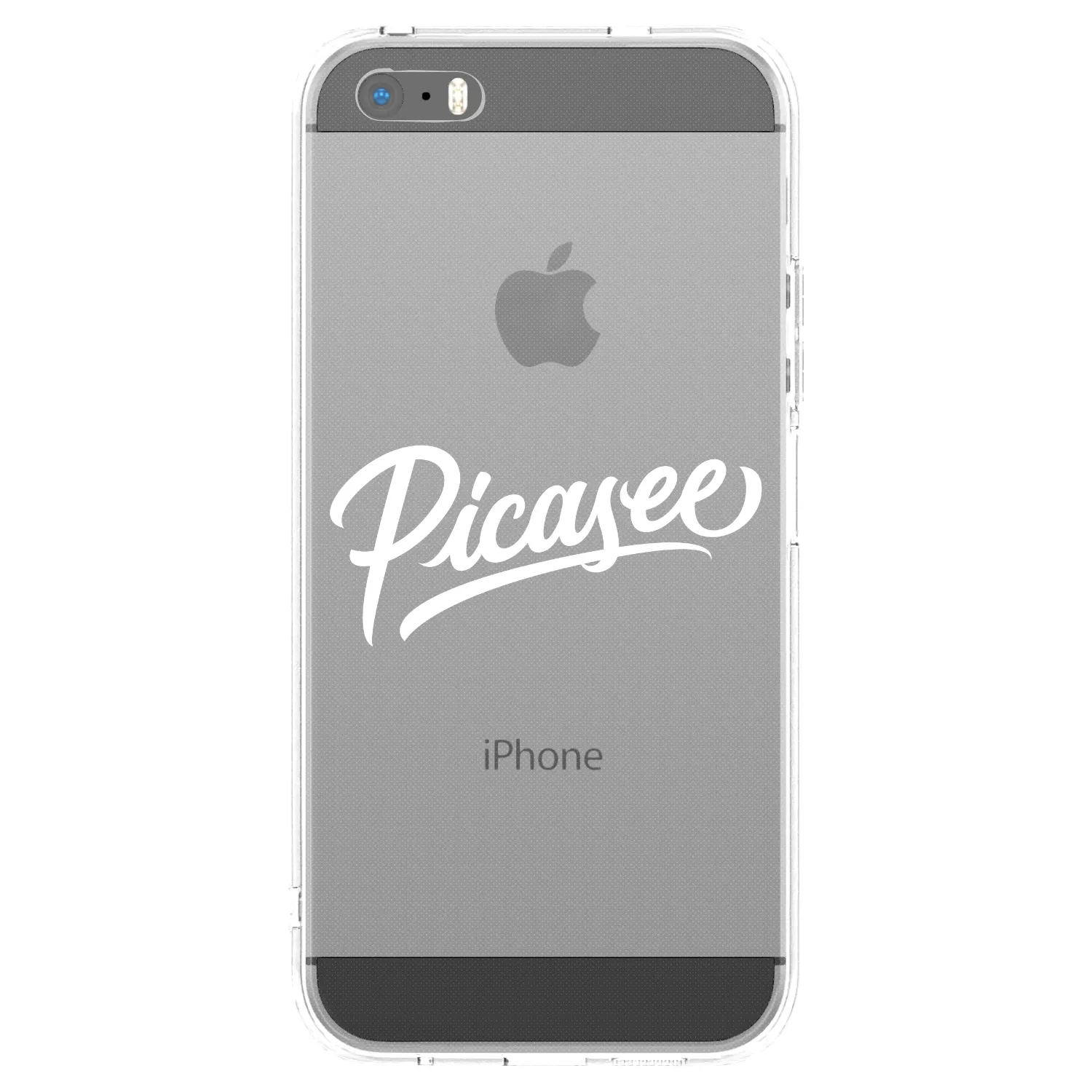 Picasee silikonový průhledný obal pro Apple iPhone 5/5S/SE - Picasee - old logo - white