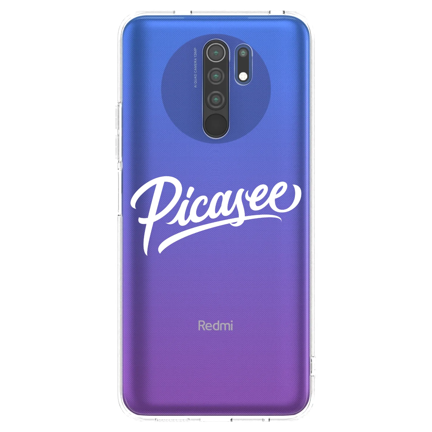Picasee silikonový průhledný obal pro Xiaomi Redmi 9 - Picasee - old logo - white