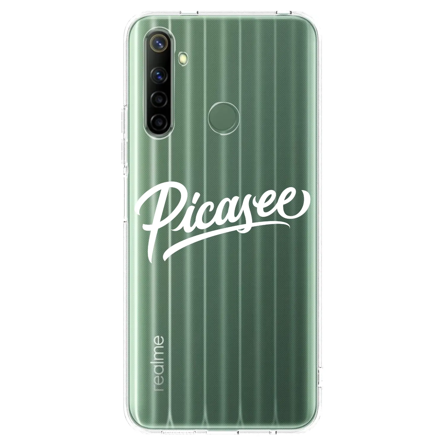 Picasee silikonový průhledný obal pro Realme 6i - Picasee - old logo - white