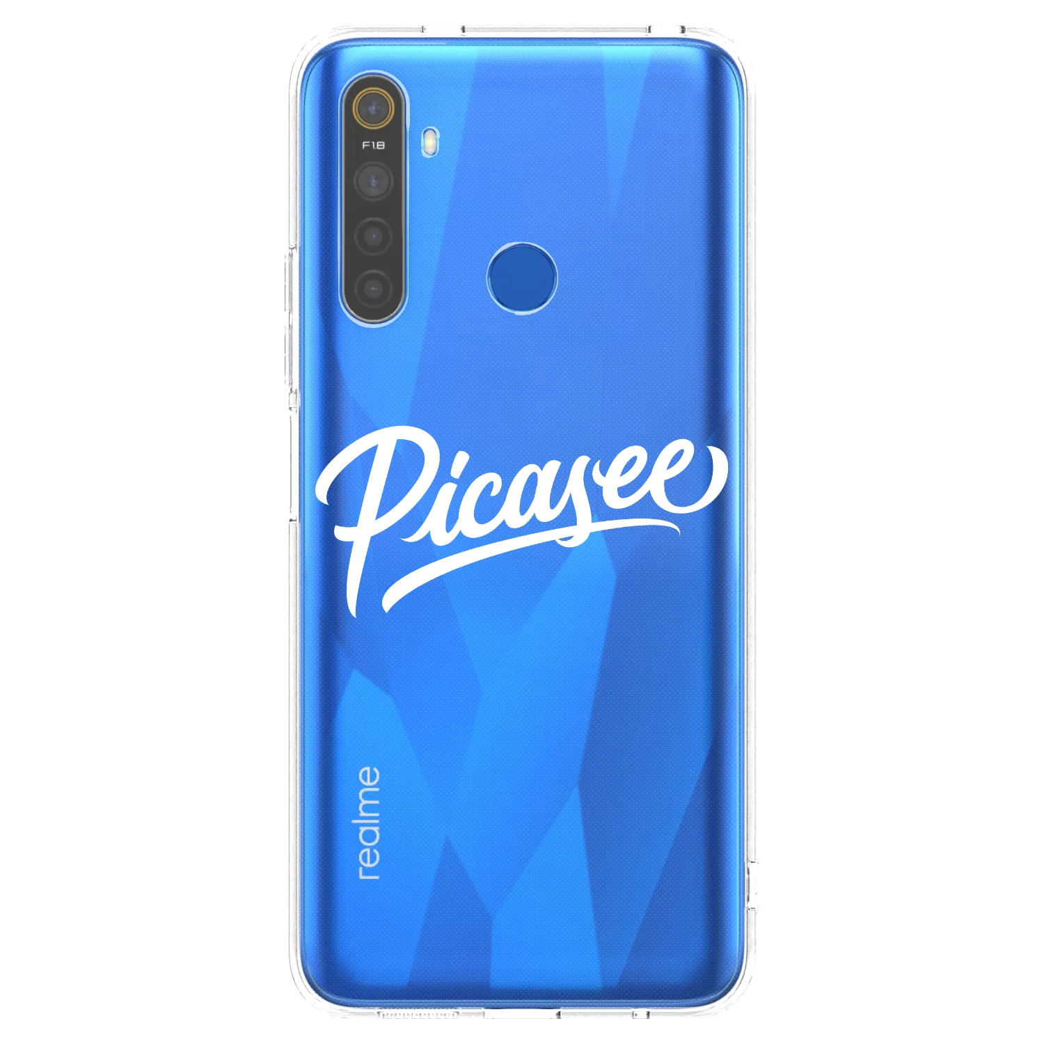 Picasee silikonový průhledný obal pro Realme 5 - Picasee - old logo - white