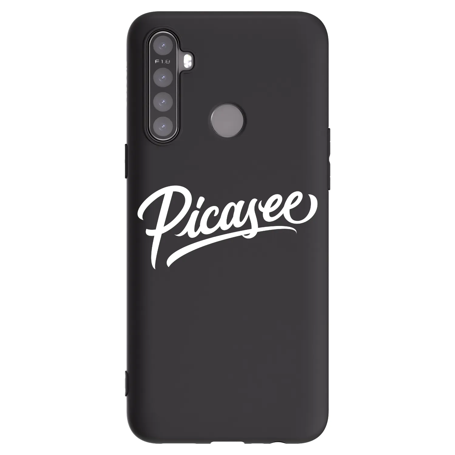 Picasee silikonový černý obal pro Realme 5 - Picasee - old logo - white