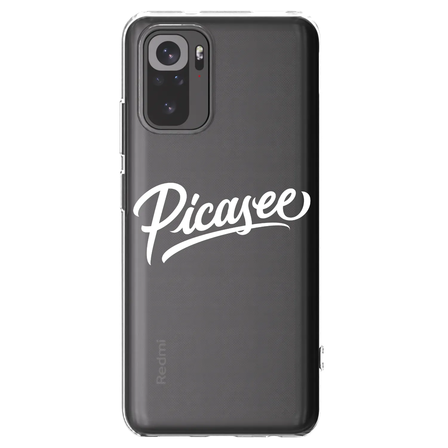Picasee silikonový průhledný obal pro Xiaomi Redmi Note 10 - Picasee - old logo - white