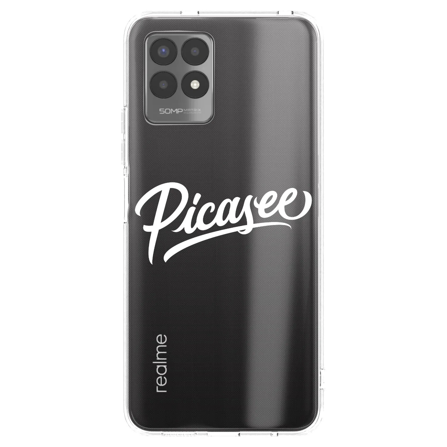 Picasee silikonový průhledný obal pro Realme 8i - Picasee - old logo - white