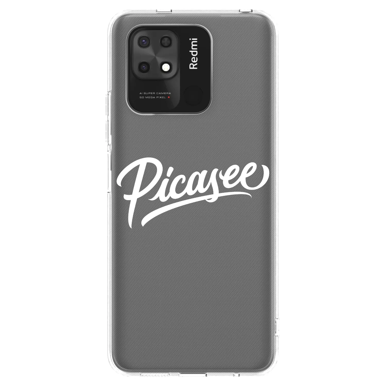 Picasee silikonový průhledný obal pro Xiaomi Redmi 10C - Picasee - old logo - white