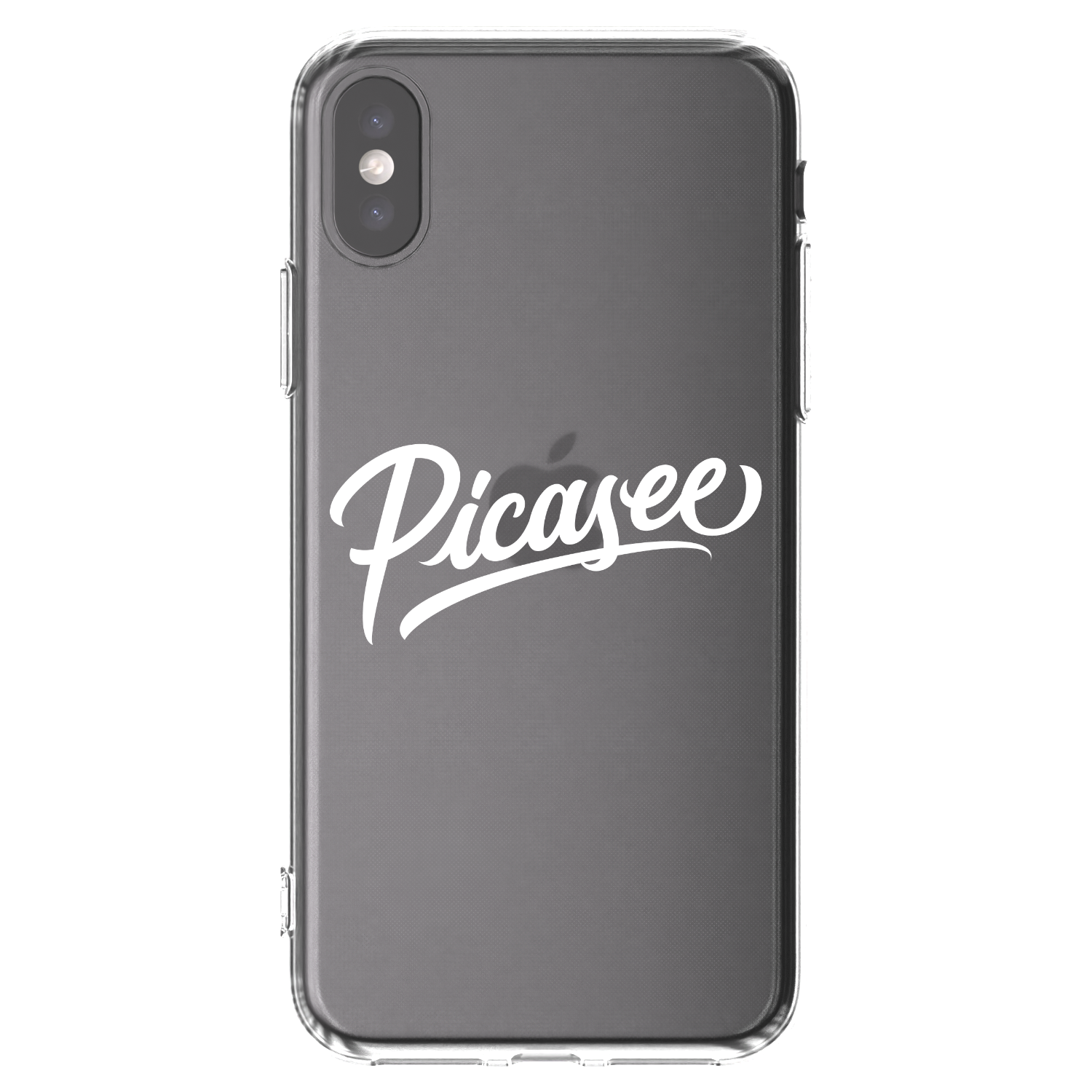 Picasee silikonový průhledný obal pro Apple iPhone X/XS - Picasee - old logo - white