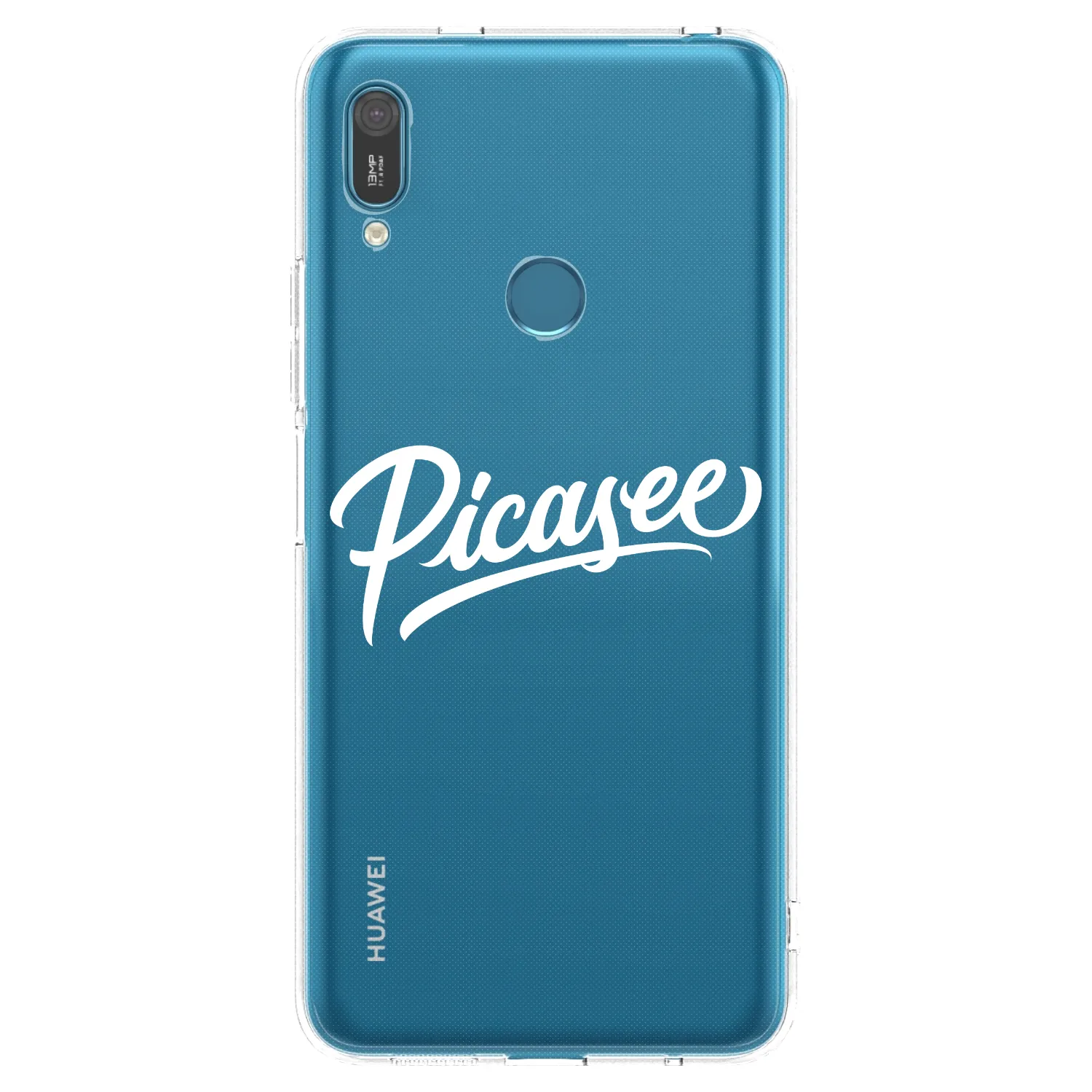 Picasee silikonový průhledný obal pro Huawei Y7 2019 - Picasee - old logo - white