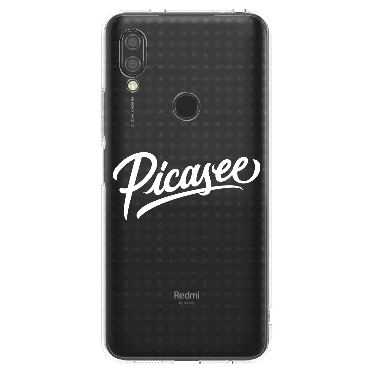 Picasee silikonový průhledný obal pro Xiaomi Redmi 7 - Picasee - old logo - white