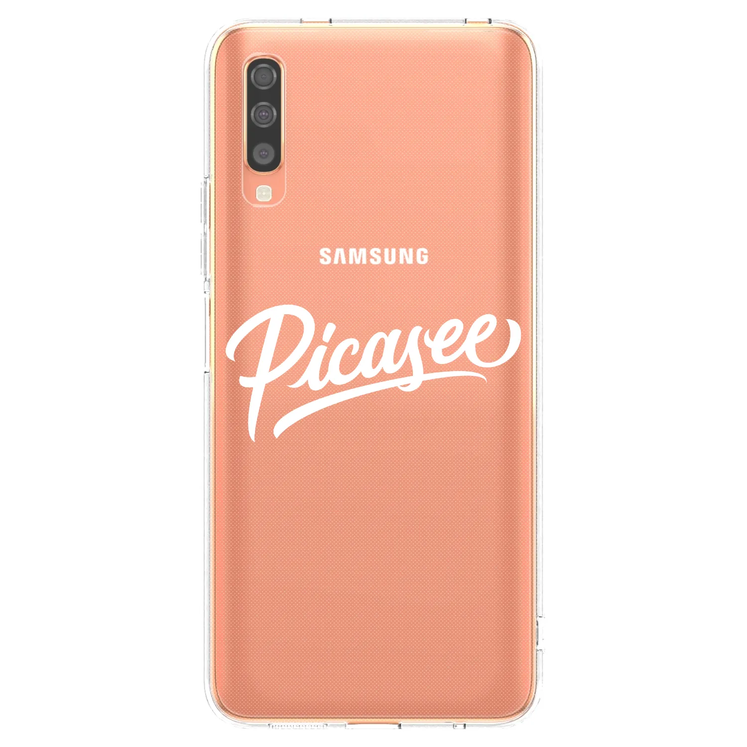 Picasee silikonový průhledný obal pro Samsung Galaxy A70 A705F - Picasee - old logo - white