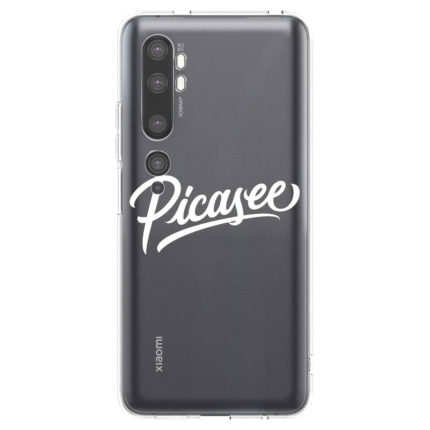 Picasee silikonový průhledný obal pro Xiaomi Mi Note 10 (Pro) - Picasee - old logo - white