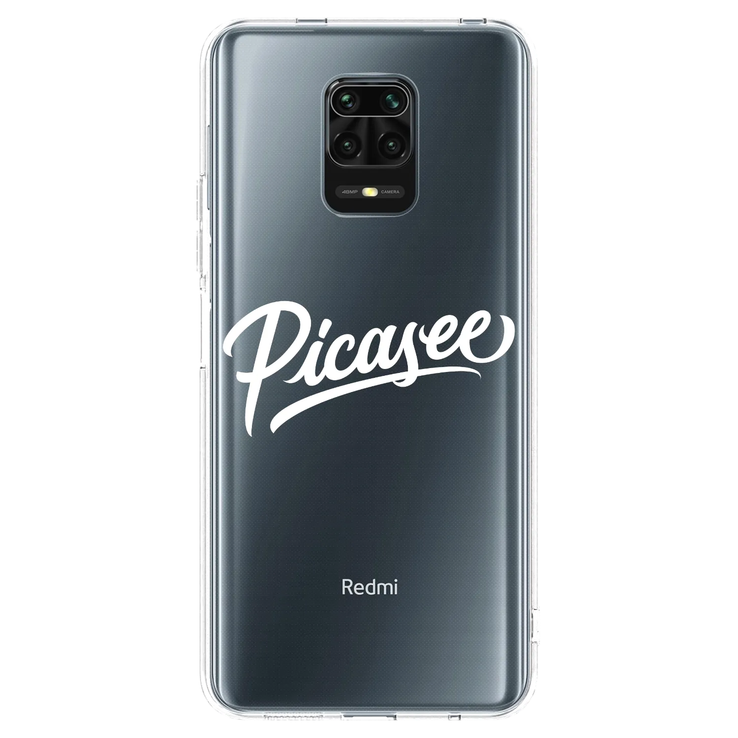 Picasee silikonový průhledný obal pro Xiaomi Redmi Note 9 Pro - Picasee - old logo - white