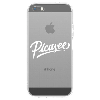 Picasee silikonový průhledný obal pro Apple iPhone 5/5S/SE - Picasee - old logo - white