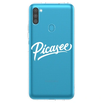 Picasee silikonový průhledný obal pro Samsung Galaxy M11 - Picasee - old logo - white