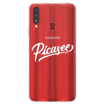 Picasee silikonový průhledný obal pro Samsung Galaxy A20s - Picasee - old logo - white