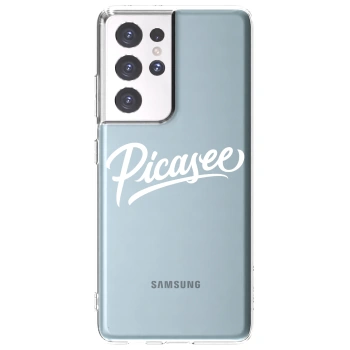 Picasee silikonový průhledný obal pro Samsung Galaxy S21 Ultra 5G G998B - Picasee - old logo - white