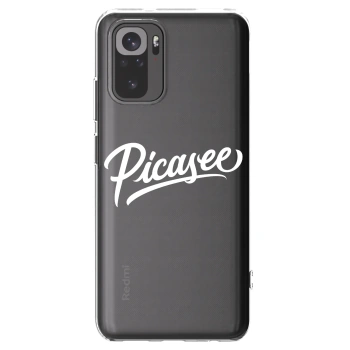 Picasee silikonový průhledný obal pro Xiaomi Redmi Note 10 - Picasee - old logo - white