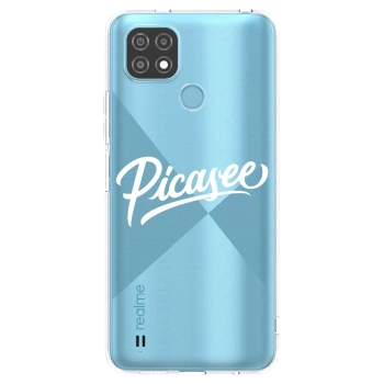 Picasee silikonový průhledný obal pro Realme C21 - Picasee - old logo - white