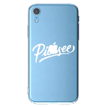 Picasee silikonový průhledný obal pro Apple iPhone XR - Picasee - old logo - white