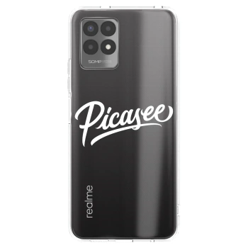Picasee silikonový průhledný obal pro Realme 8i - Picasee - old logo - white