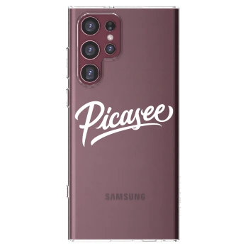 Picasee silikonový průhledný obal pro Samsung Galaxy S22 Ultra 5G - Picasee - old logo - white