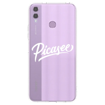 Picasee silikonový průhledný obal pro Honor 8X - Picasee - old logo - white