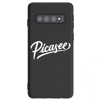 Picasee silikonový černý obal pro Samsung Galaxy S10 G973 - Picasee - old logo - white