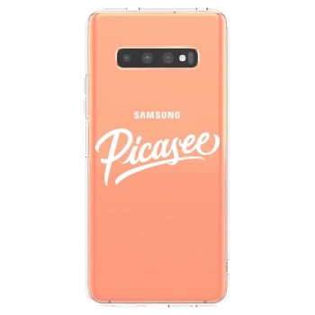Picasee silikonový průhledný obal pro Samsung Galaxy S10 Plus G975 - Picasee - old logo - white