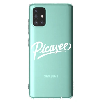 Picasee silikonový průhledný obal pro Samsung Galaxy A51 A515F - Picasee - old logo - white