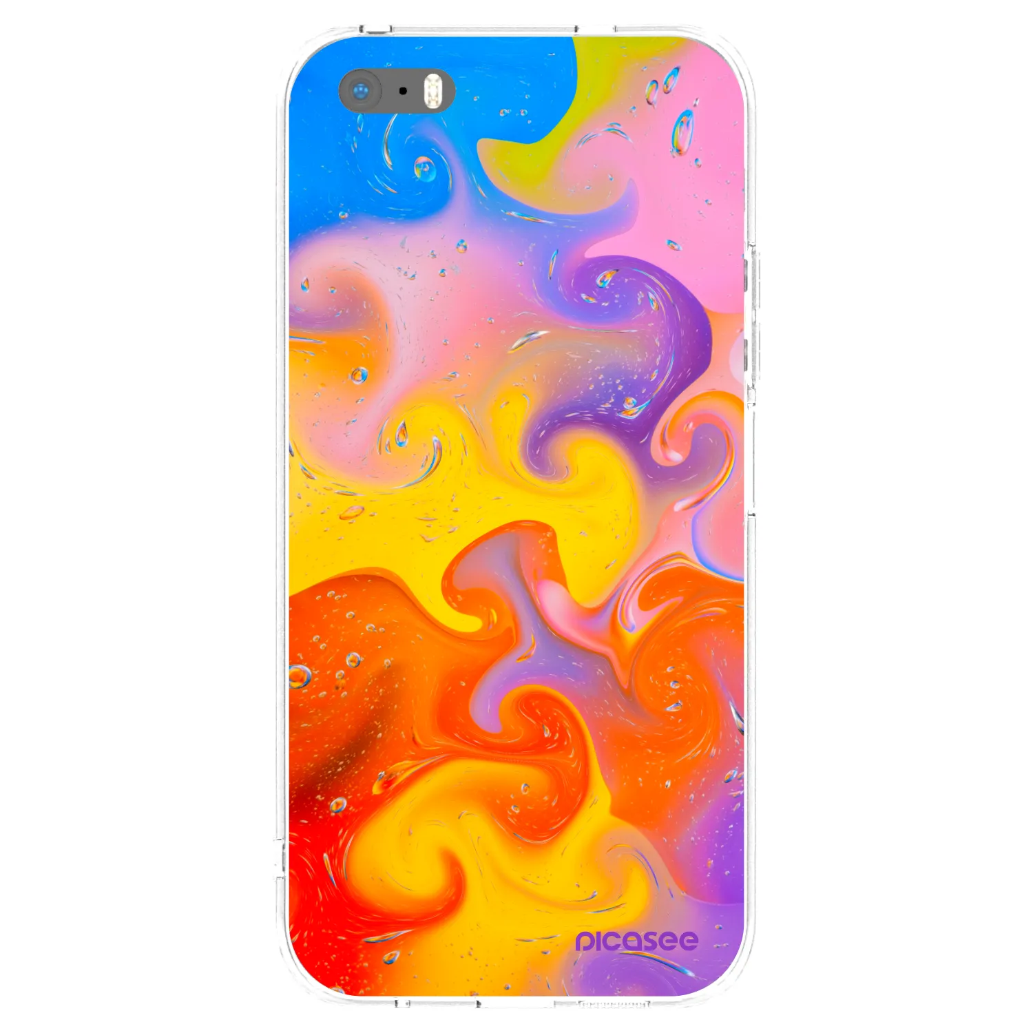 Picasee silikonový průhledný obal pro Apple iPhone 5/5S/SE - Bubbles