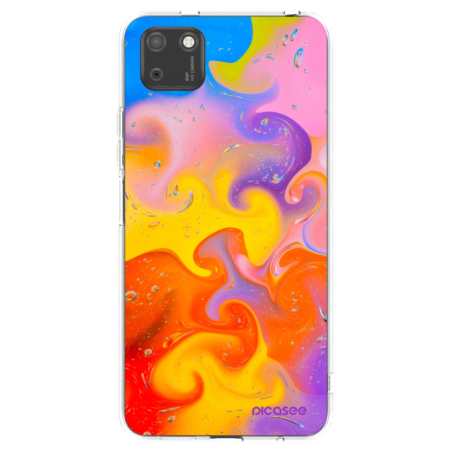 Picasee silikonový průhledný obal pro Huawei Y5P - Bubbles