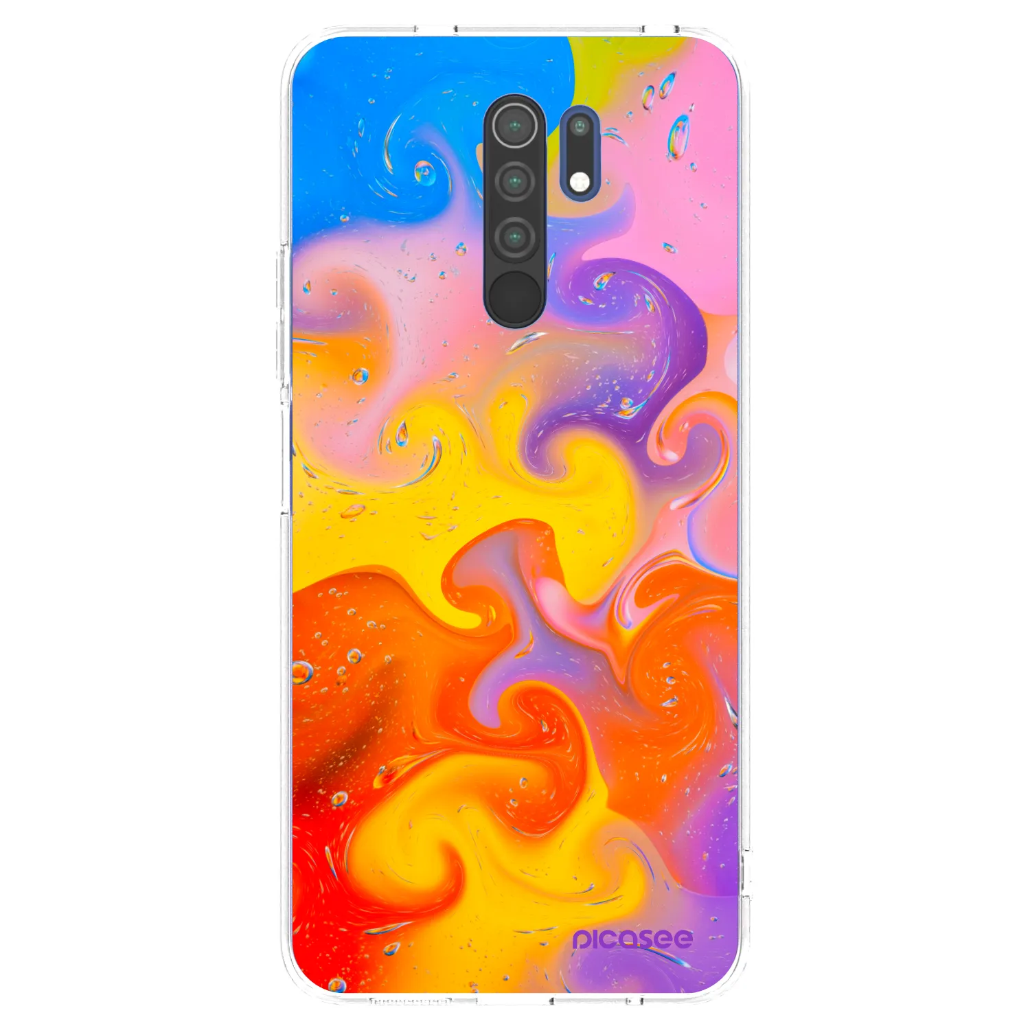 Picasee silikonový průhledný obal pro Xiaomi Redmi 9 - Bubbles
