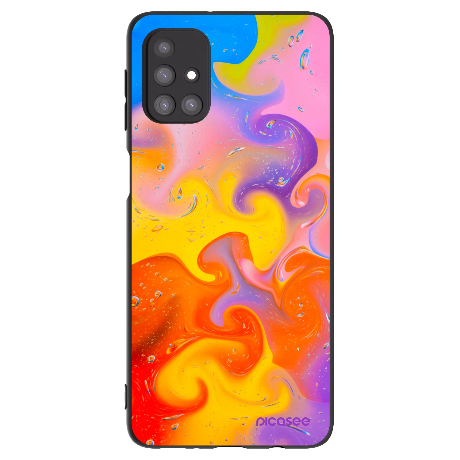 Picasee silikonový černý obal pro Samsung Galaxy M31s - Bubbles