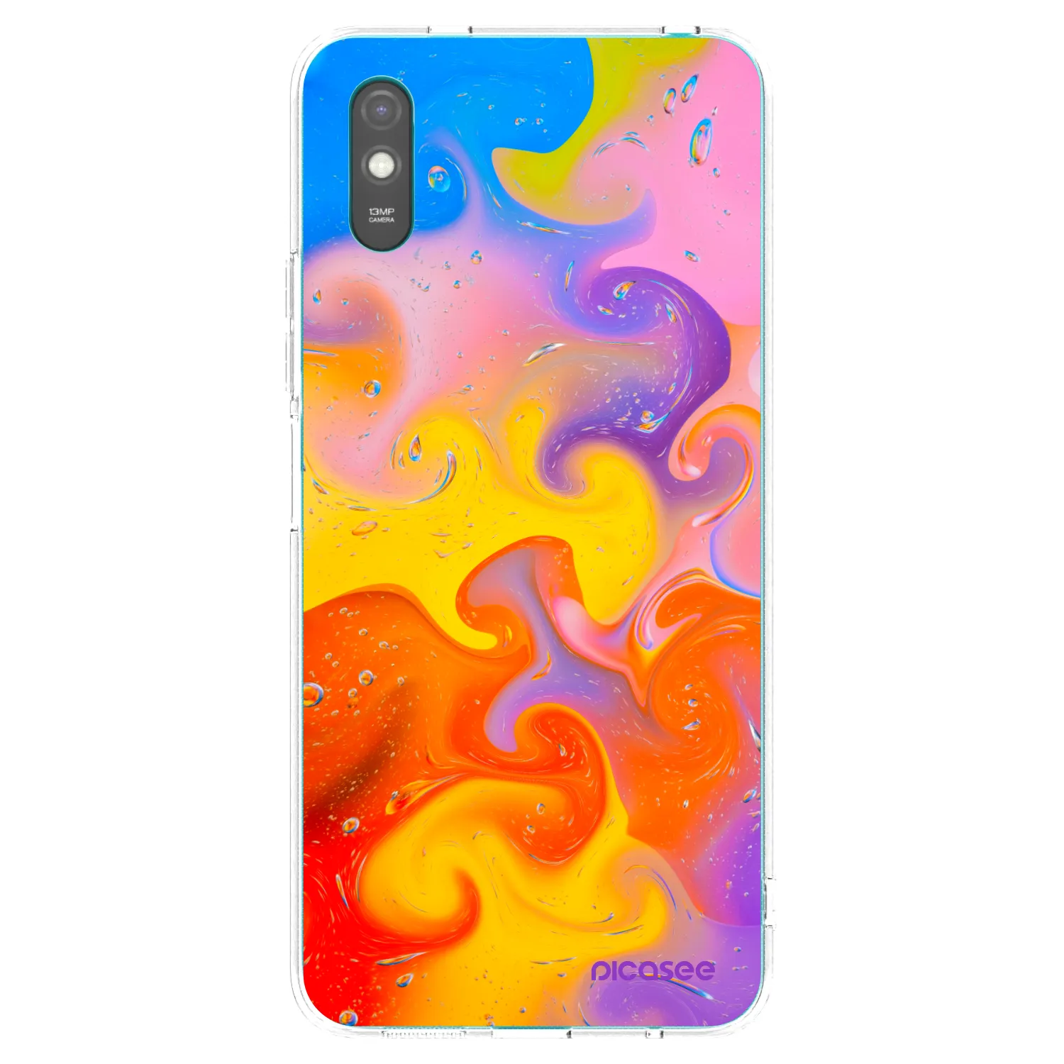 Picasee silikonový průhledný obal pro Xiaomi Redmi 9A - Bubbles
