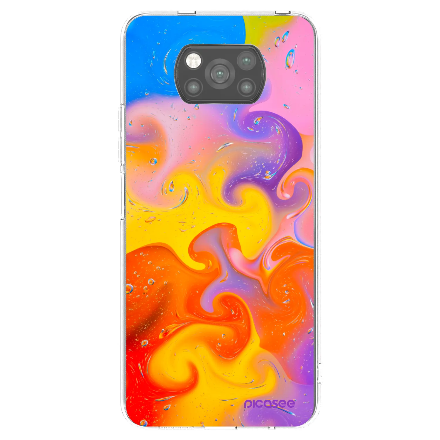 Picasee silikonový černý obal pro Xiaomi Poco X3 - Bubbles