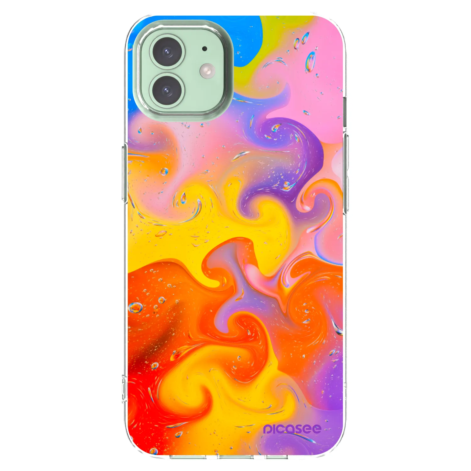 Picasee silikonový průhledný obal pro Apple iPhone 12 - Bubbles