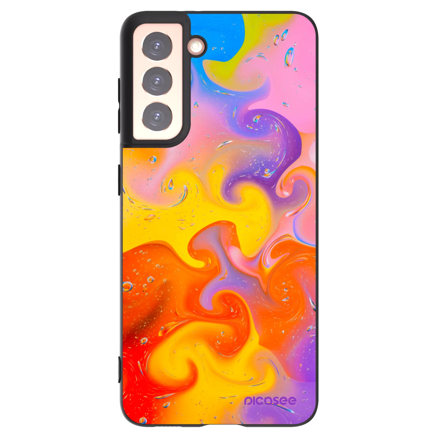Picasee silikonový černý obal pro Samsung Galaxy S21 5G G991B - Bubbles
