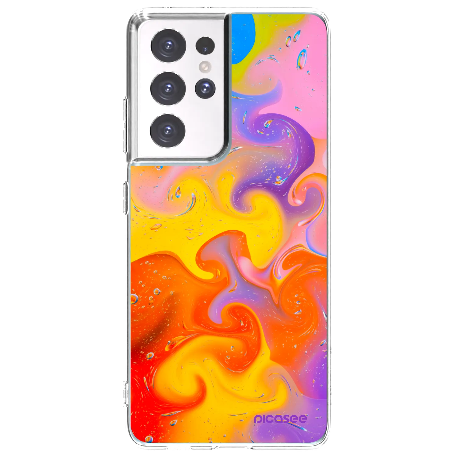 Picasee silikonový průhledný obal pro Samsung Galaxy S21 Ultra 5G G998B - Bubbles