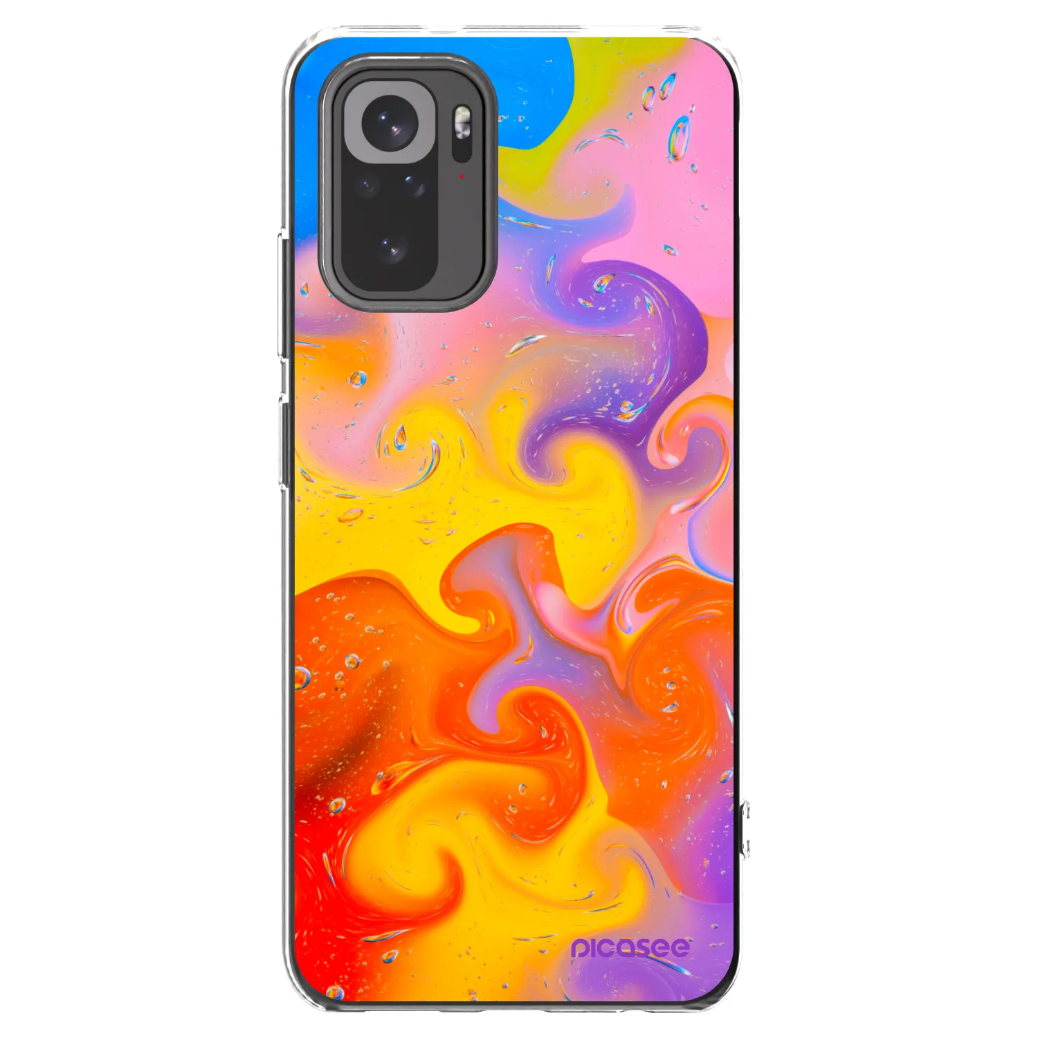 Picasee silikonový průhledný obal pro Xiaomi Redmi Note 10 - Bubbles