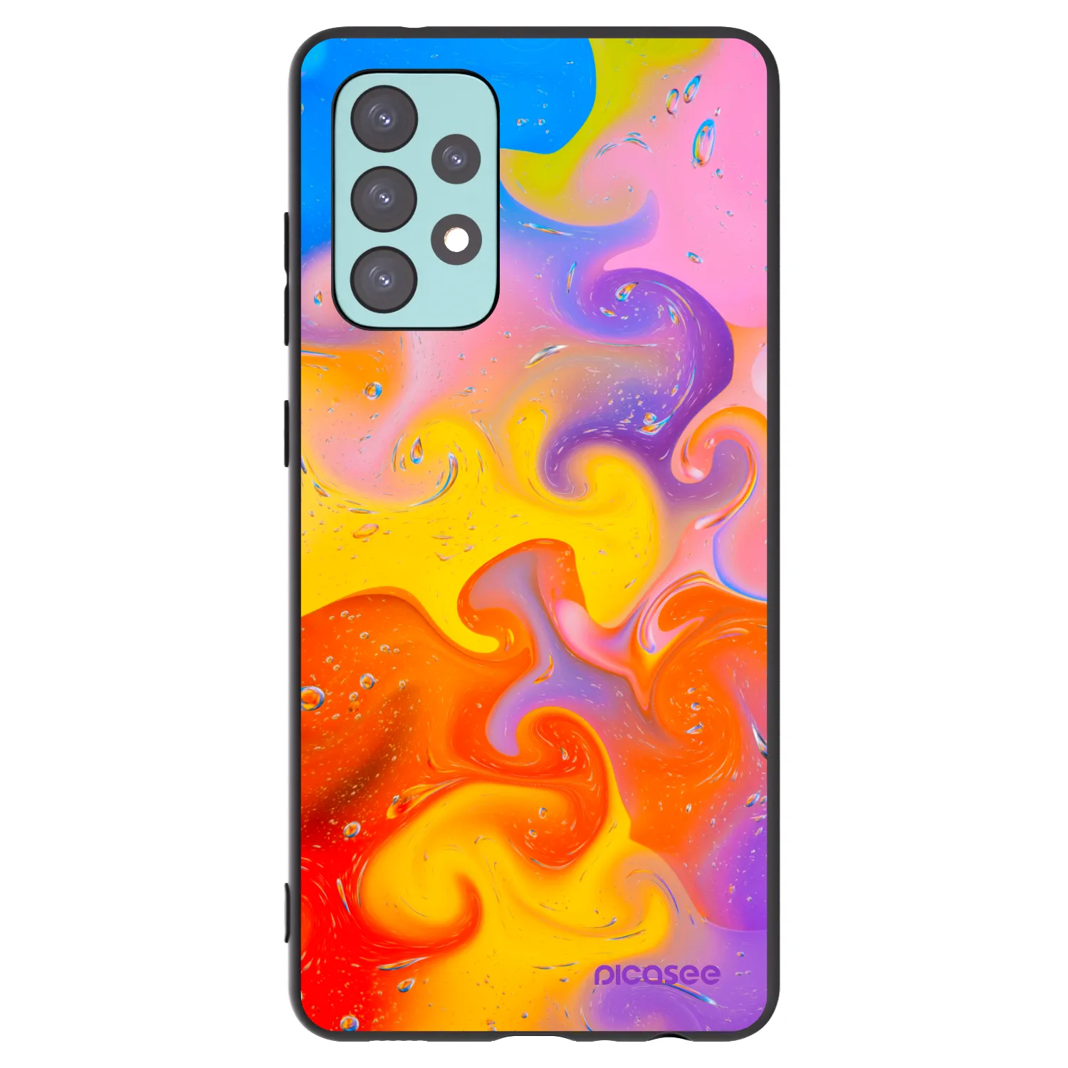 Picasee silikonový černý obal pro Samsung Galaxy A72 A725F - Bubbles