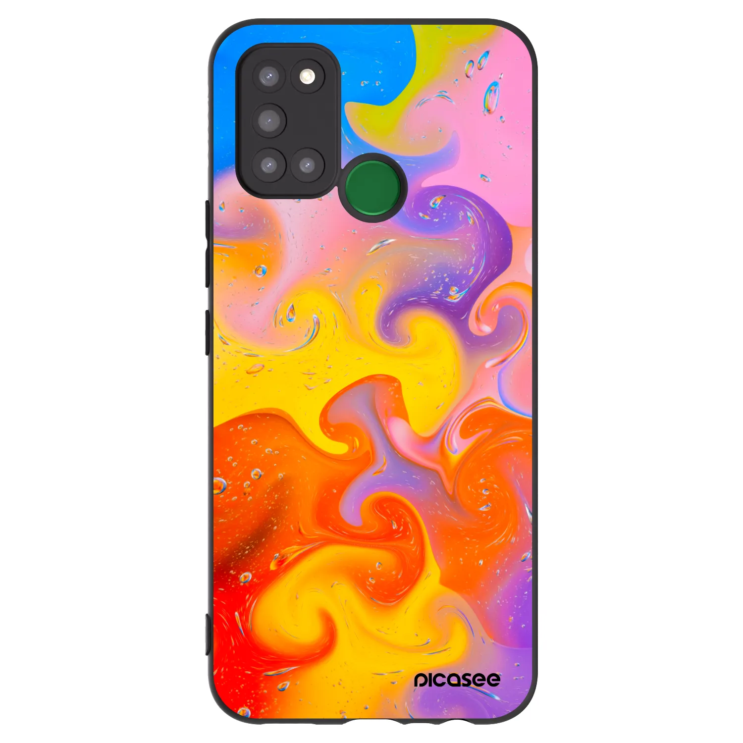 Picasee silikonový černý obal pro Realme 7i - Bubbles