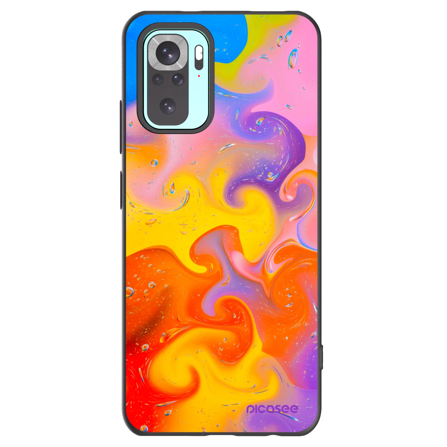 Picasee silikonový černý obal pro Xiaomi Redmi Note 10 Pro - Bubbles